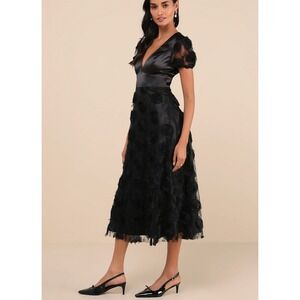 sparkling moment midi dress Pink Flower Sequin Embellished Midi Dress – self-portrait-US